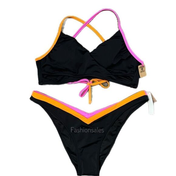 Victorias Secret Pink Swim Body wrap Bikini top Removable Padding & Itsy Set XXL - Picture 4 of 8